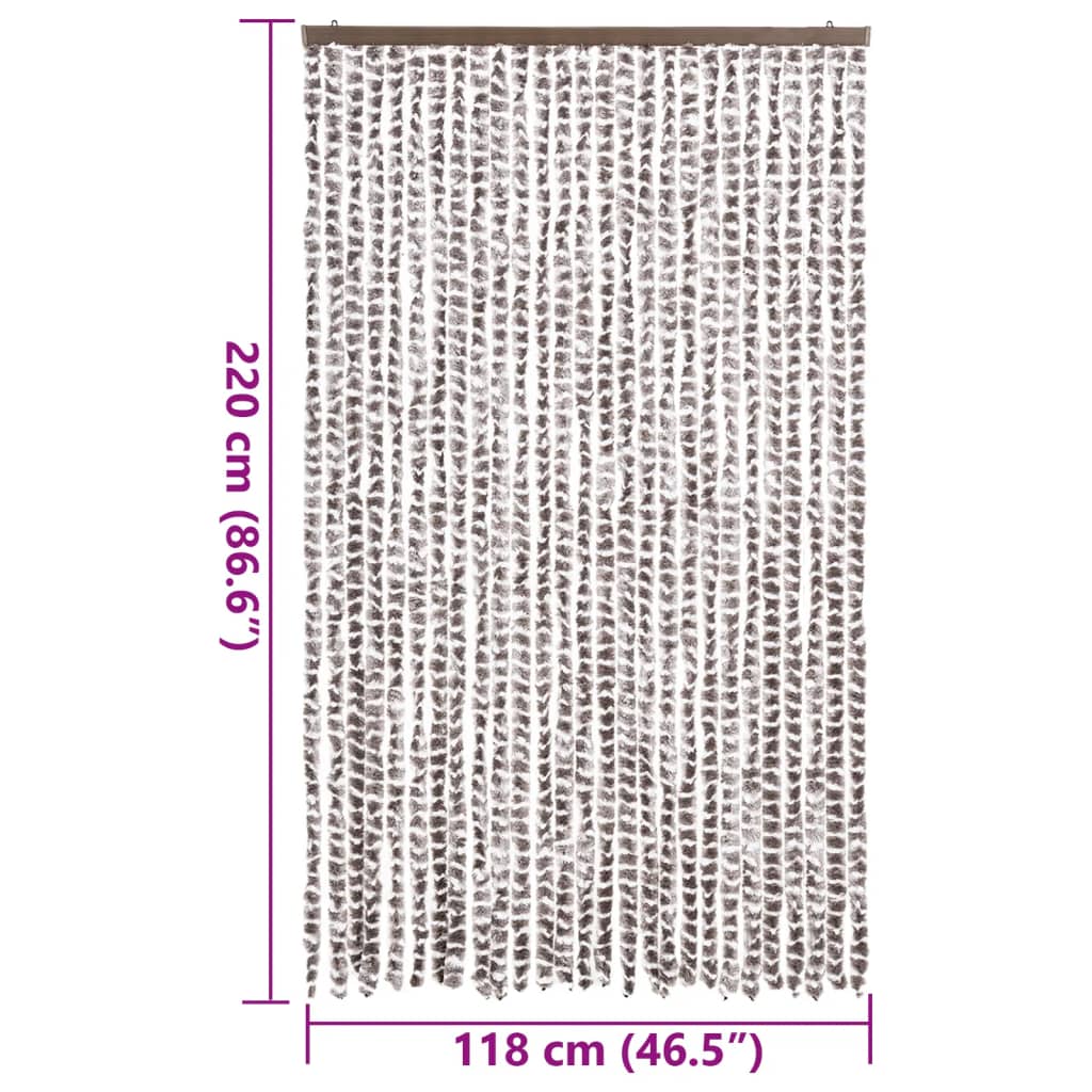Fly Curtain Taupe and White 118x220 cm Chenille